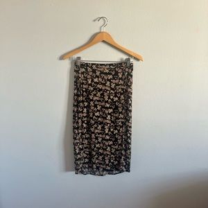 Mid Length Skirt with Floral Print